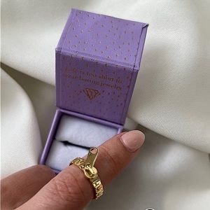 Melinda Maria The Ace Zipper Ring in gold